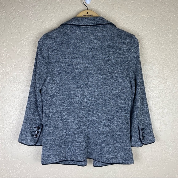 Skies are blue stitch fix L Alanna textured blazer jacket gray career preppy - Picture 4 of 4